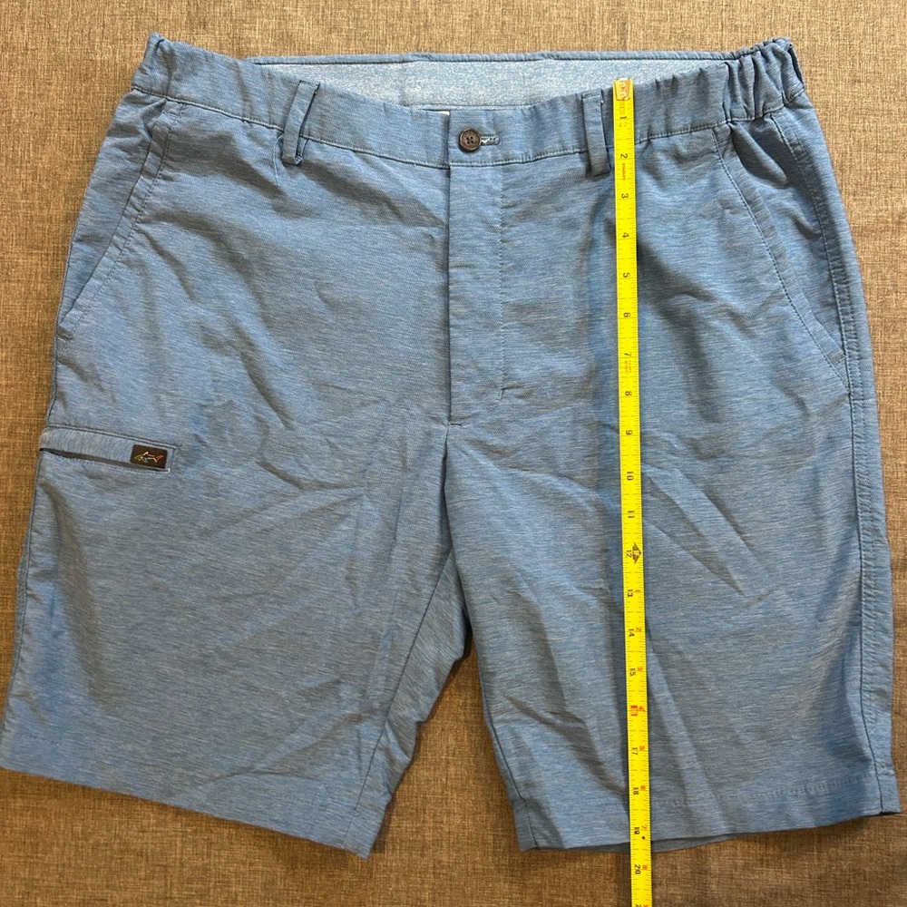 Greg Norman Collection Light Blue Stretch Flat-Front Shorts